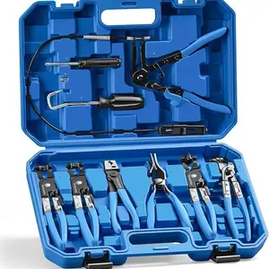 9PCS Hose Clamp Pliers, Long Reach Hose Clamp Tool Remover Universal Clamping and Disconnecting Tool for Auto Maintenance and DIY Repairs