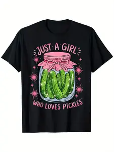 Kimchi girl fun food lover T-shirt -100% cotton crew neck casual summer jacket with nifty kimchi jar pattern, suitable for men and women to wear micro-elastic comfort (S to XXXL), vintage vibe, daily wear, quick-dry performance