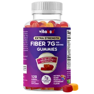 Vitabod Fiber Gummies 7G Per Serving for Digestive Health & Regularity, Prebiotic GOFOS Plant-Based Fiber - 120 Gummies