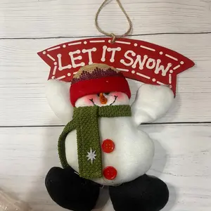 Christmas Decorations Hanging Snowman Let it Snow Door Hanging