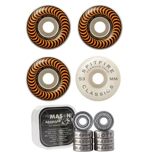 Spitfire Skateboard Wheels 53mm 101A Formula 4 Classics with Bronson Pro G3 Bearings