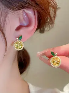 1/10pairs Exquisite And Stylish Sweet Lemon Fruit Veggie Earrings, Perfect Gift For A Girl's Birthday, Christmas, And Anniversaries