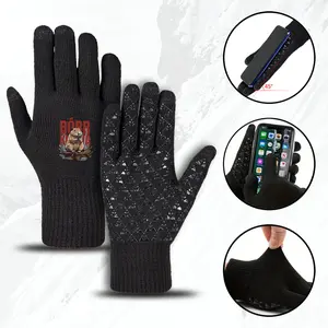 Beaver Pattern Winter Outdoor Gloves for Men NonSlip Thermal Warm Knit Gloves Suitable for Hiking  Camping  Skiing  and Snowboarding Season Gifts Christmas  Thanksgiving  Father's Day  and Birthday Presents for Out