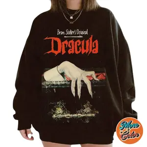 Dracula Novel Sweatshirt, Scary Halloween 2025 Shirt, Horror Movie Shirt, Fall Halloween Gifts Shirts, Cotton Unisex T-Shirt, Crew Neck, Size S- 3XL, Menswear Top, Womenswear Top Underwear Streetwear