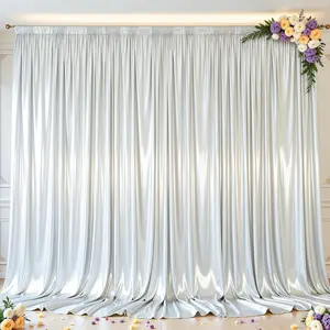 Glitter Satin Backdrop Curtain for Parties Wedding,10Ft x 10Ft Shimmer Photo Backdrop,Non-Wrinkle Sparkle Drapes for Backdrop, Drop for Photography, Birthdays,Weddings,Prom