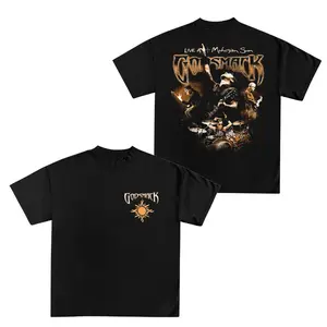 Comfort Colors Godsmack Live at Mohegan Sun Concert T-Shirt 2-Sided Rock Band Graphic Men's Tops