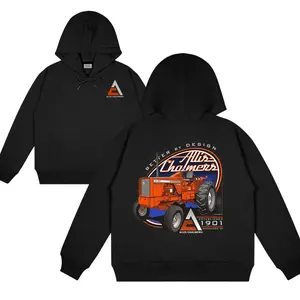 Allis Chalmers 190XT AC Tractor Men's Hoodie Tractor Agriculture Cotton Long Sleeve Farm Wear For Him For Her