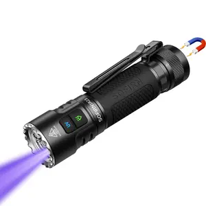 sofirn SR23 3300 Lumens EDC Flashlight USB C Rechargeable, Bright LED Flashlight with UV Light, High Lumens Portable Handheld Dual Sources Pocket Light for Outdoor, Checking, Working, Emergency tiktokshopspringglowup black Clip-on Reading Light waterproof