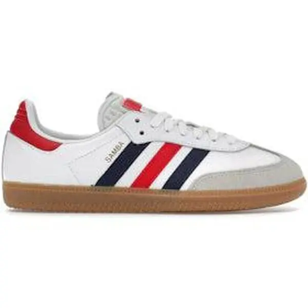 adidas Samba OG FIFA World Cup 2026 France Sneakers Unisex Low Top Casual Shoes Classic Terrace Style Lace-Up Lifestyle Footwear Leather Upper Gum Rubber Sole Cushioned Insole Retro Streetwear Fashion Everyday Sneakers Football Inspired Shoes