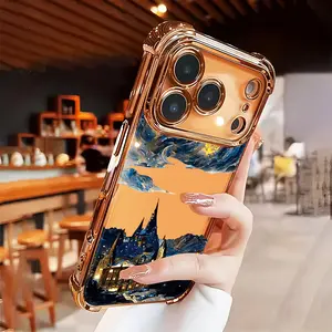 Hogwarts Starry Night Case for iPhone 17 Air 16 15 14 Pro Max 13 12 11 X XS Plus Rugged Durable shockproof Anti-Scratch soft Silicone case Four-corner Thickened