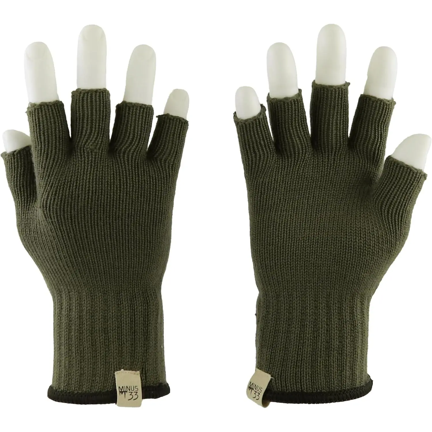 Merino Wool Fingerless Gloves - Hunting and Fishing Liner - Half Finger Warm Knitted Gloves