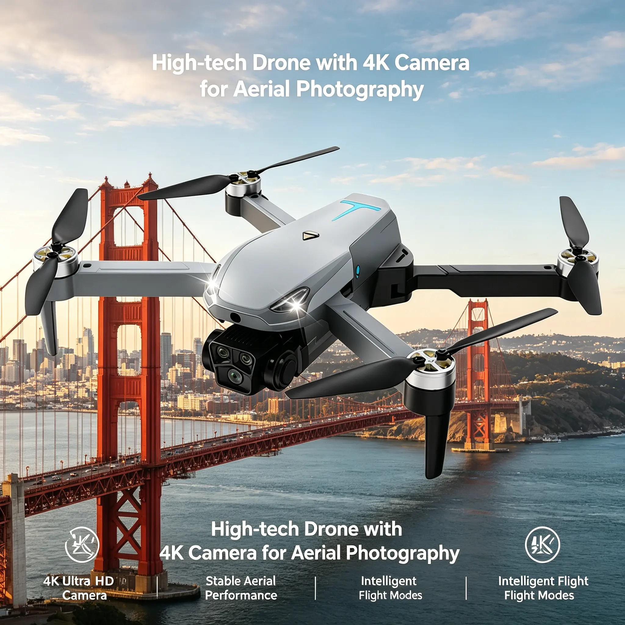 2026 Foldable Aerial M8 Pro Drone with 4K UHD EIS Anti-Shake Camera, GPS Precise Positioning System, 5G WiFi FPV Real-time Transmission,   Intelligent Obstacle Avoidance, Auto Return, 360° Stunt Roll, 2 Batteries for Adults Beginners Aerial Photography