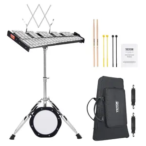 【Summervibes】VEVOR 32 Note Glockenspiel Xylophone Bell Kit,  Professional Percussion Instrument Set with Mallets, Drum Sticks, Music Stand,  8" Practice Pad, Adjustable Stand and Carrying Bag for Students & Adults