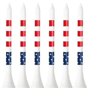 Golf Tees Wood 3 1/4 2 3/4 Inch Value 50/100 Count, Durable Tees with Bright Colored Stripes for Consistent Height, 70mm 83mm Long Tees Ideal for Golfers