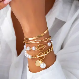 Imitation Pearl Bracelet Set