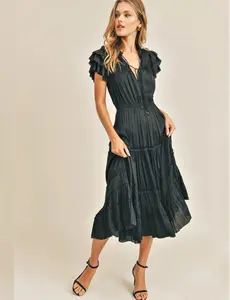 Kianna Short Sleeve Ruffle Dress