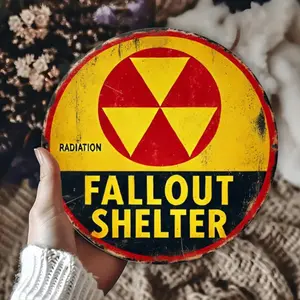 Vintage Fallout Shelter 2D Aluminum Wall Sign Vintage Metal Sign - UV Printed Weatherproof Art for Indoor & Outdoor Decor