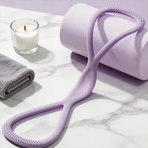 Figure 8 Elastic Resistance Band with Handles, Silicone Workout Band for Home Exercise, Yoga & Stretching