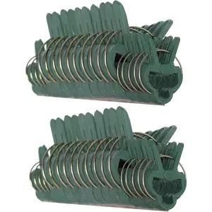 Clips 40 count Green Gentle Gardening  & Flower Lever Loop Gripper Clips, Tool for Supporting or Straightening  Stems, Stalks, and Vines, Garden Clips, by