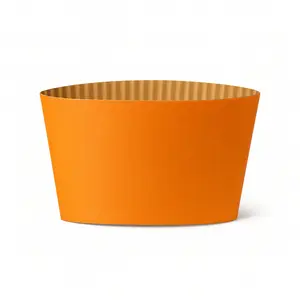 Orange Disposable Corrugated Coffee Cup Sleeves - 1000 Pieces/Case