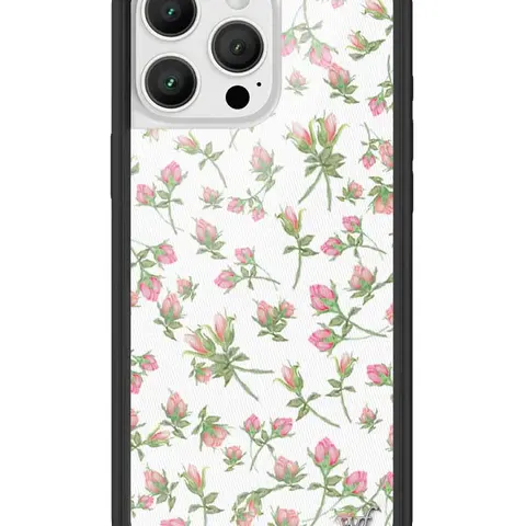 Wildflower Cases Pink Posie Rosie Limited Edition Custom iPhone Case - Raised Black Rubber Bumper, Dainty Floral Aesthetic, Durable Protection - Women's Owned Small Business Gift For Her