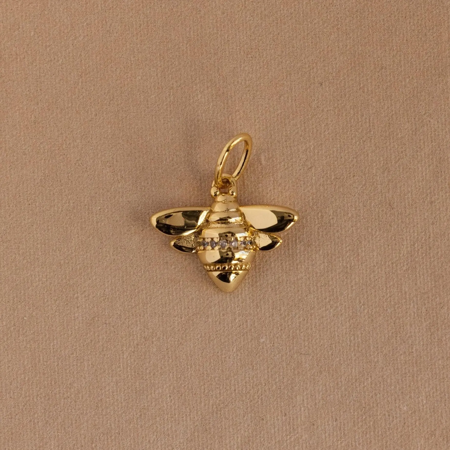 Honeybee Charm by Caitlyn Minimalist - Dainty Diamond Bee Necklace Charm in Gold & Silver - Cute Nature Jewelry - Birthday Gift for Daughter