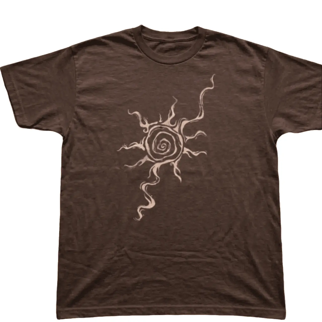 Retro Sun Tee - Brown Print Tribal Shirt