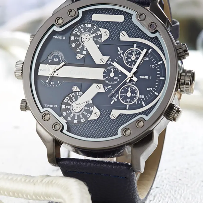 Men's Punk Style Oversized Watch, Fashion Round Dial Watch for Party, Daily Decor, Trendy All-match, Fashionable Stylish Watch for Birthday Gift with Box, Quartz Analog Wristwatch