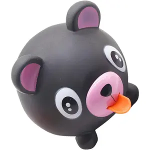TOYANDONA Squeeze Toy for Kids - Bear Tongue Stick Out Animal Tongue Out Toy Squeeze Ball for Stress Relief Fun Kids Adults Birthday Party Favors Easter Basket Goodie Bag Stocking Stuffers, Black