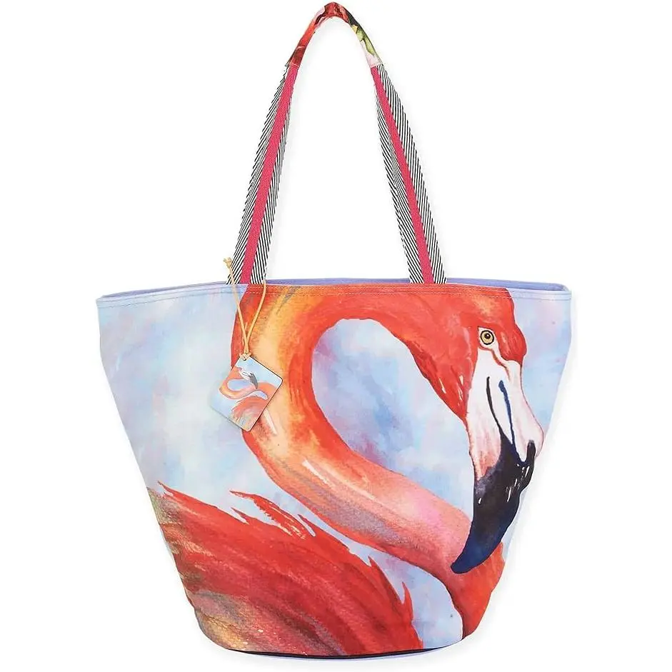 Tropical Pink Flamingo Shoulder Tote Bag