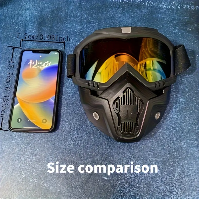 A Full-face Goggle with Anti-fog High-definition Lenses, a Detachable and Adjustable Ski Mask, and a Comfortable Handyman mask Sponge Pad - Made of Plastic Yard Work