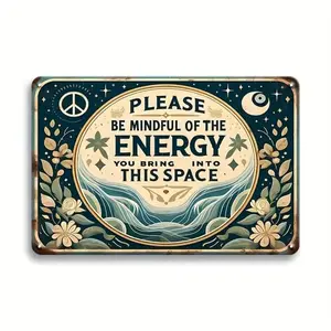 Vintage Metal Tin Sign, 1 Count Letter & Floral Pattern Decorative Plaque, Multicolor Wall Decor For Home Living Room Bedroom Bar Cafe Restaurant, Decor For Bedroom, Signage, Home Business Novelty Decor