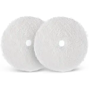 Microfiber Cutting Pads, Microfiber Finishing Pads 2Pcs 6Inch 150mm Microfiber Finishing Disc Soft Microfiber Wax Removal Pad for Dual Action Car Polisher Finishing Polishing Waxing -MPBFS6W-2