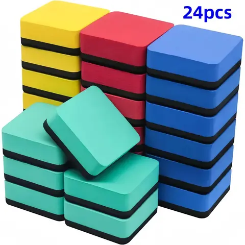 Dry Eraser, 24pcs/set Colorful Dry Eraser, Whiteboard Cleaner, Office Stationery & Supplies, Office School Supplies, Desk Supplies for Classroom, Home & Office