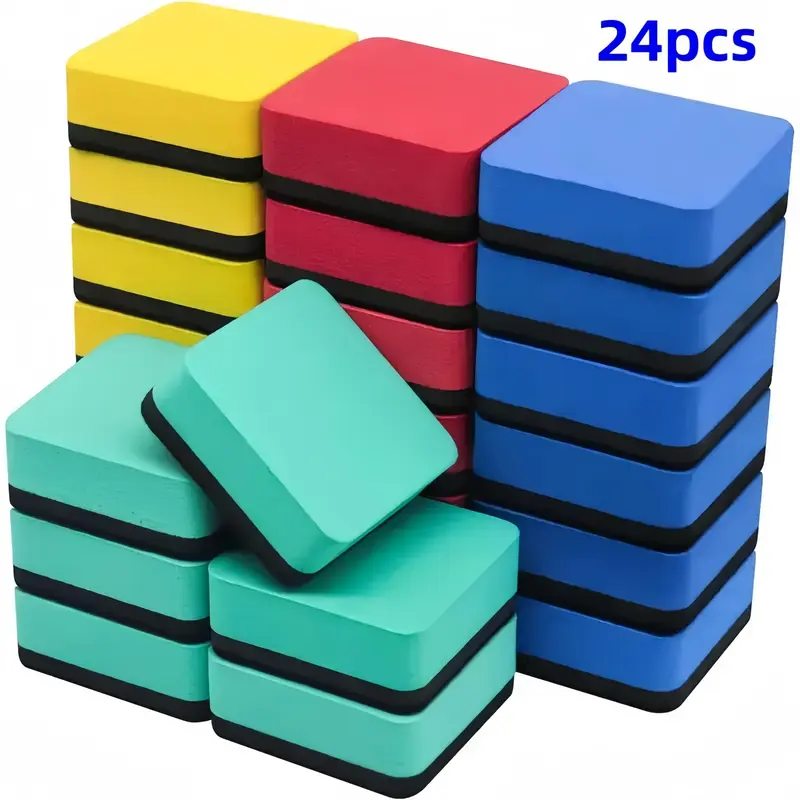 Dry Eraser, 24pcs/set Colorful Dry Eraser, Whiteboard Cleaner, Office Stationery & Supplies, Office School Supplies, Desk Supplies for Classroom, Home & Office