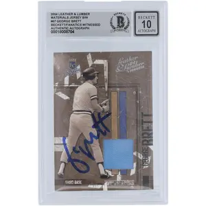George Brett Kansas City Royals Autographed 2004 Donruss Leather & Lumber GU Relic #67 #/250 Beckett Fanatics Witnessed Authenticated 10 Card - Fanatics Authentic Certified