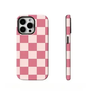 Matte Checkerboard Anti-Slip Phone Case, Anti-Fingerprint & Scratch-Resistant Cover for iPhone XS/11/12/13/14 Plus/15/16 Pro Max/17 Air