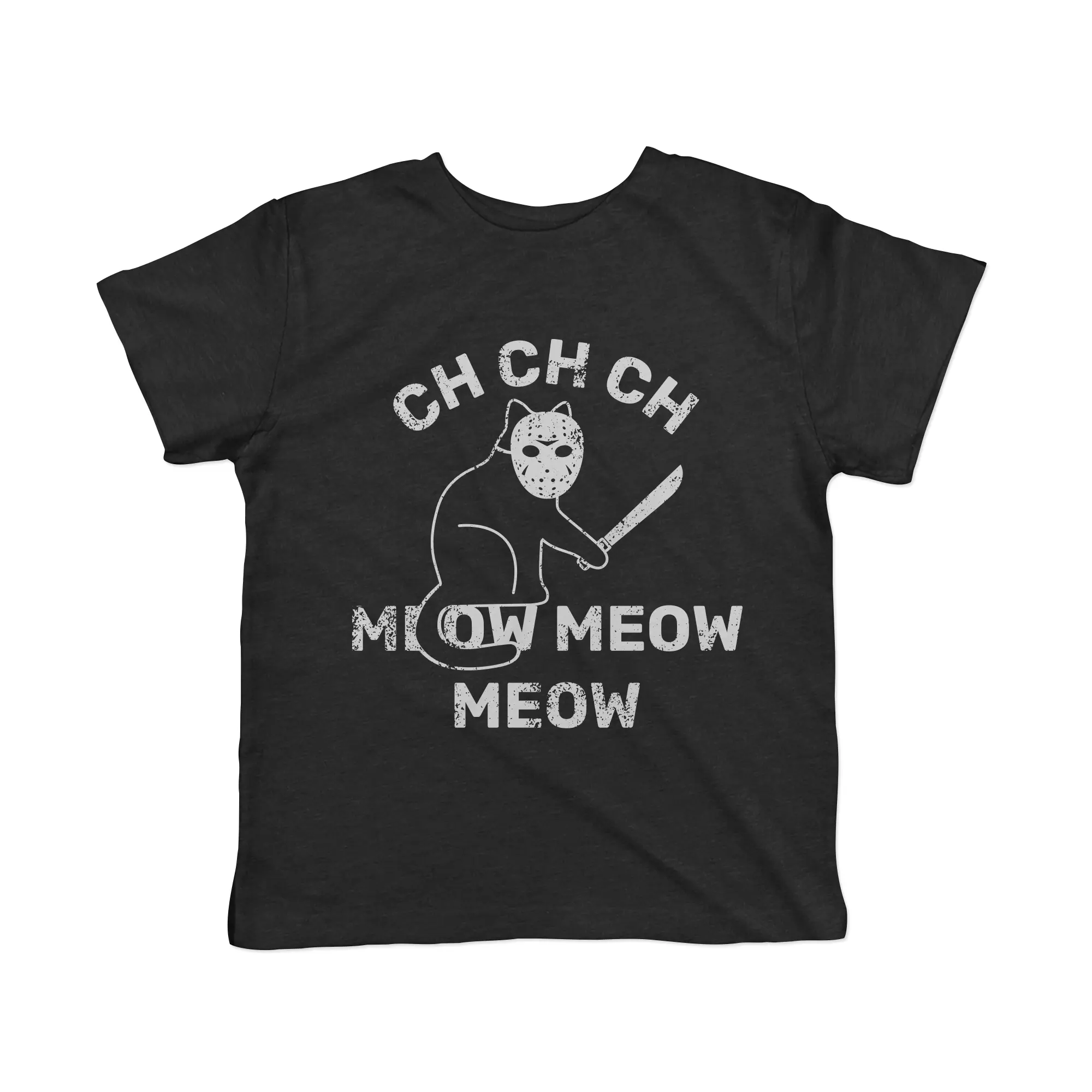Toddler Funny T Shirts Ch-Ch Meow Meow Sarcastic Halloween Graphic Novelty Tee For Young Kids Funny Toddler Shirts Halloween Apparel for Toddler Childrens Graphic Tees Black