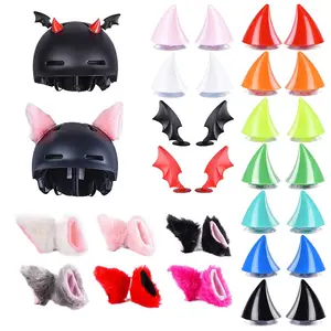 Colorful Motorcycle Helmet Accessories 2Pcs Devil Horns Cat Ears Universal for Motorbike Bicycle Car Styling Decoration Stickers