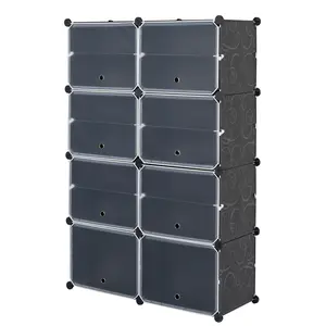 Karl Home Black 7-Tier Portable Shoe Rack Organizer – 28-Pair Capacity, 14 Grids, Expandable Tower Shelf for Heels, Boots, Slippers