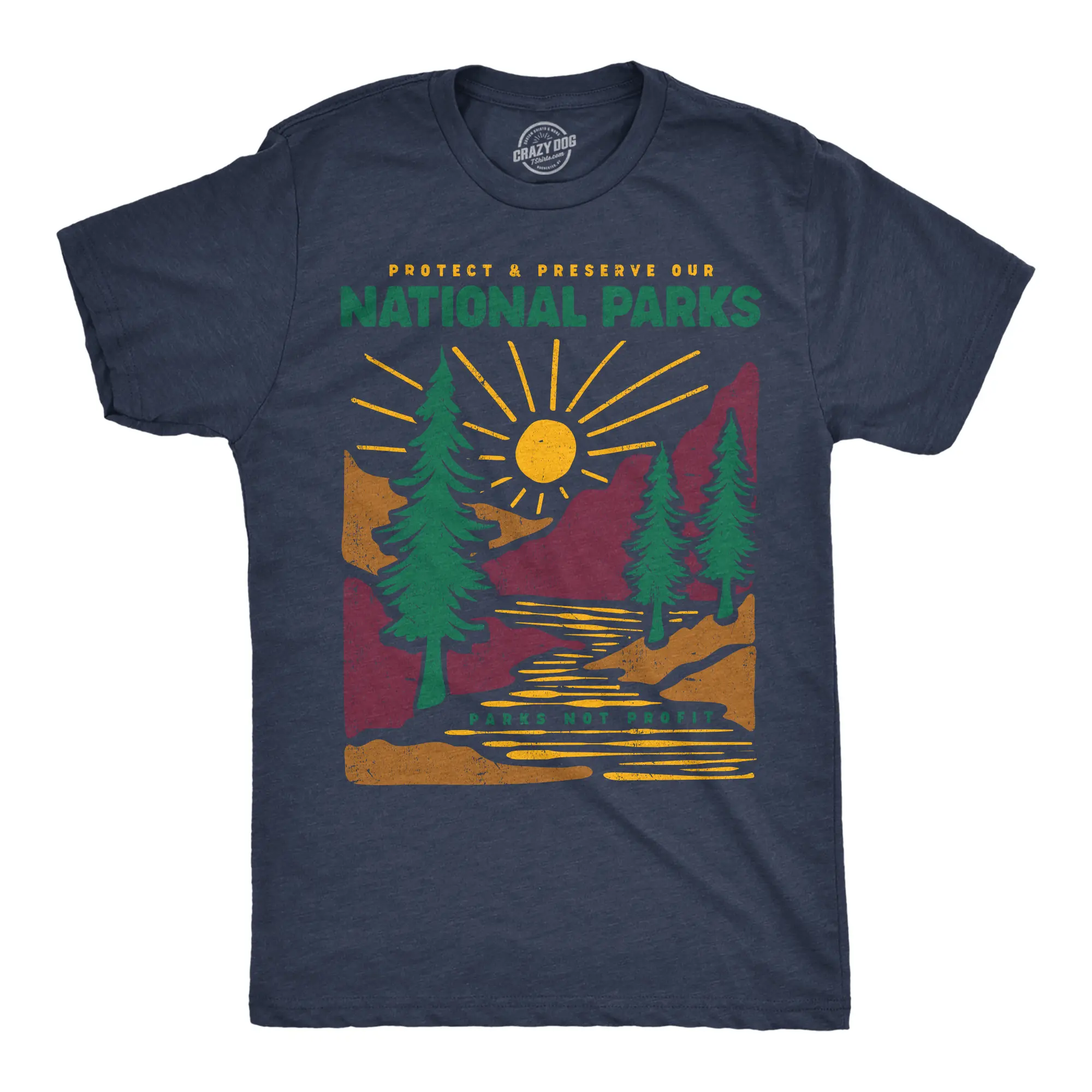 Mens Funny T Shirts Protect And Preserve Our National Parks Awesome Nature Lovers Tee For Men Mens Funny T Shirts Cool Vintage Fashion T-Shirt Gift Classic Menswear Funny Camping Short Sleeve Novelty Tees for Navy -