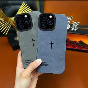 Bible Psalm 46:5 Cross Leather Phone Case Compatible with iPhone 17 Air, 16, 15, 14, 13, 12, 11, Pro Max, Plus, X, XS Max Lightweight and shockproof, offering comprehensive protection Stylish and minimalist all-in-one phone case-ZQ74