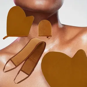 3-Piece Self-Tanning Tool Set, Includes Back Applicator, Mini Finger Gloves, Large Gloves, Alcohol-Free, Soft, Ergonomic Design