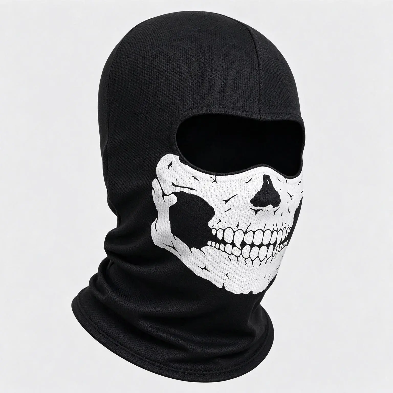 Full Face Mask Black Ghosts Print Balaclava with Skull Printed for Cosplay Party Motorcycle Bike Cycling Hiking Outdoor