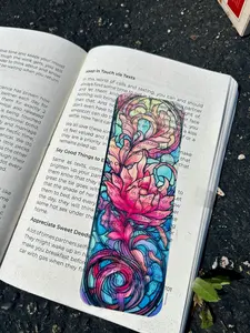 Elegant Flower Blossom Bookmark – Floral Stained Glass Art, Nature-Inspired Gift for Book Lovers traditional DIY Bookmarks