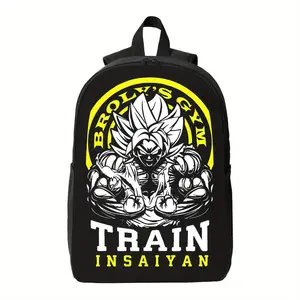 Gym Train Insaiyan Gym Backpack - Lightweight Workout Bag with Adjustable Shoulder Straps, High Quality Laptop compartment - Black & Yellow Fitness design for Gym, Travel, School, Office