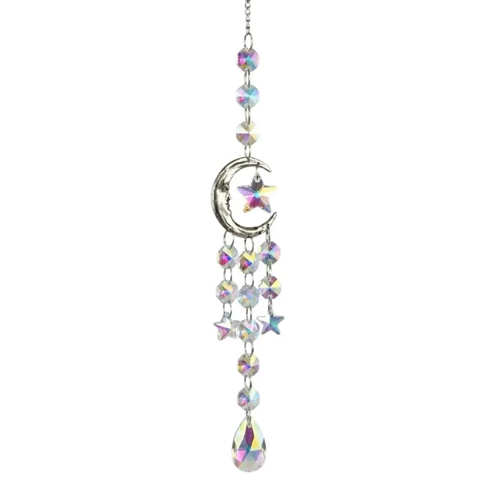 Crescent Moon Sun Catcher — Lunar Prism Mobile for Intuition &amp; Calm