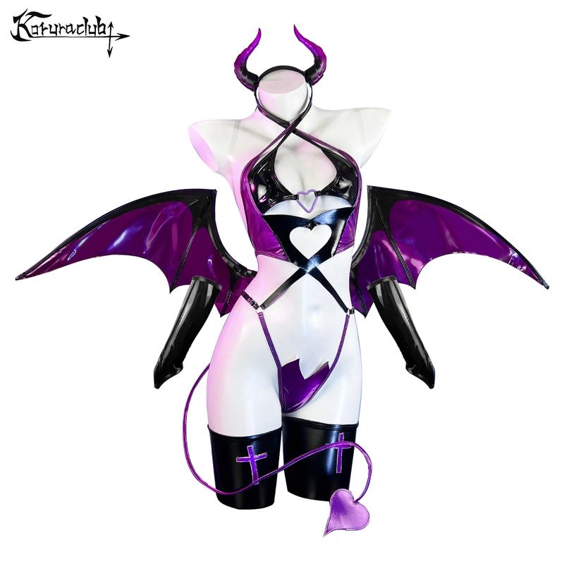 2026 Hottest Picks 6-Piece Seductive Succubus Cosplay Lingerie Valentine's Day Koruraclub Devil of Lust Costume KO69