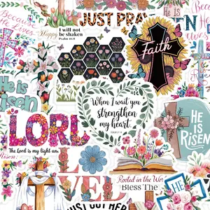 50/200PCS Jesus Phrase Graffiti Stickers Faith Stickers Positive Energy for Junk Journal Laptop Scrapbook Luggage Car Motorcycle Phone Decoration Sticker for Cars