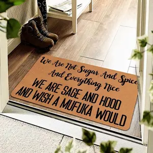 WE ARE SAGE AND HOOD Room Decor Letter Pattern Welcome Door Mat - Easy to Clean Non-Slip Entrance Mat for Indoor Living Room Decorative Rug